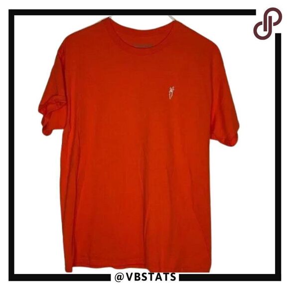 Carrots Bright Orange Short Sleeve 100% Cotton T-Shirt in Size Large with Logo - Picture 1 of 5